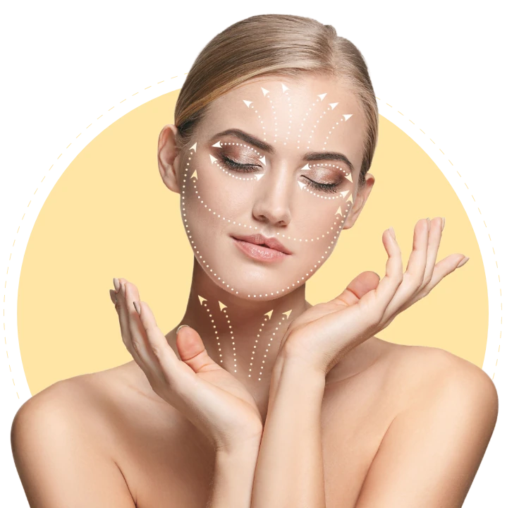 beauty model after visit aesthetic clinic